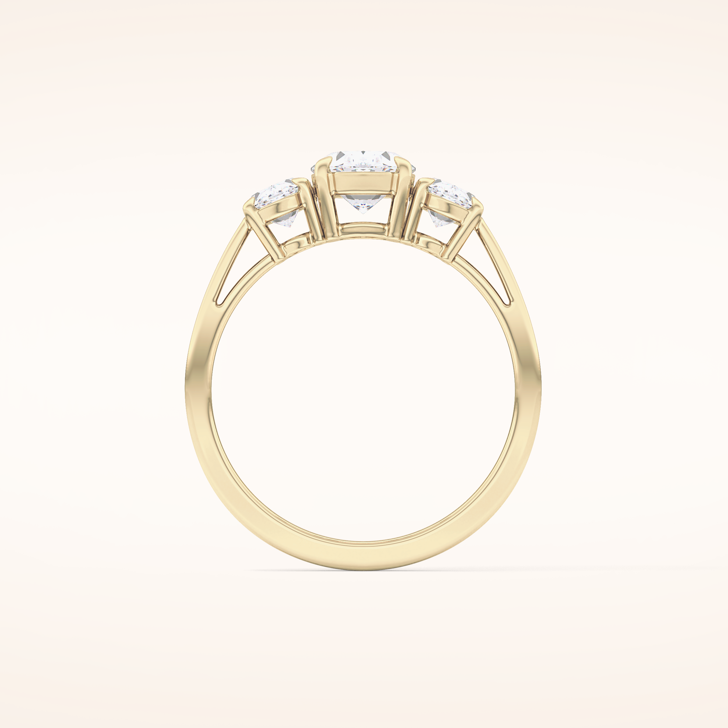 0.91 CT Oval Shaped Three Stone Moissanite Engagement Ring