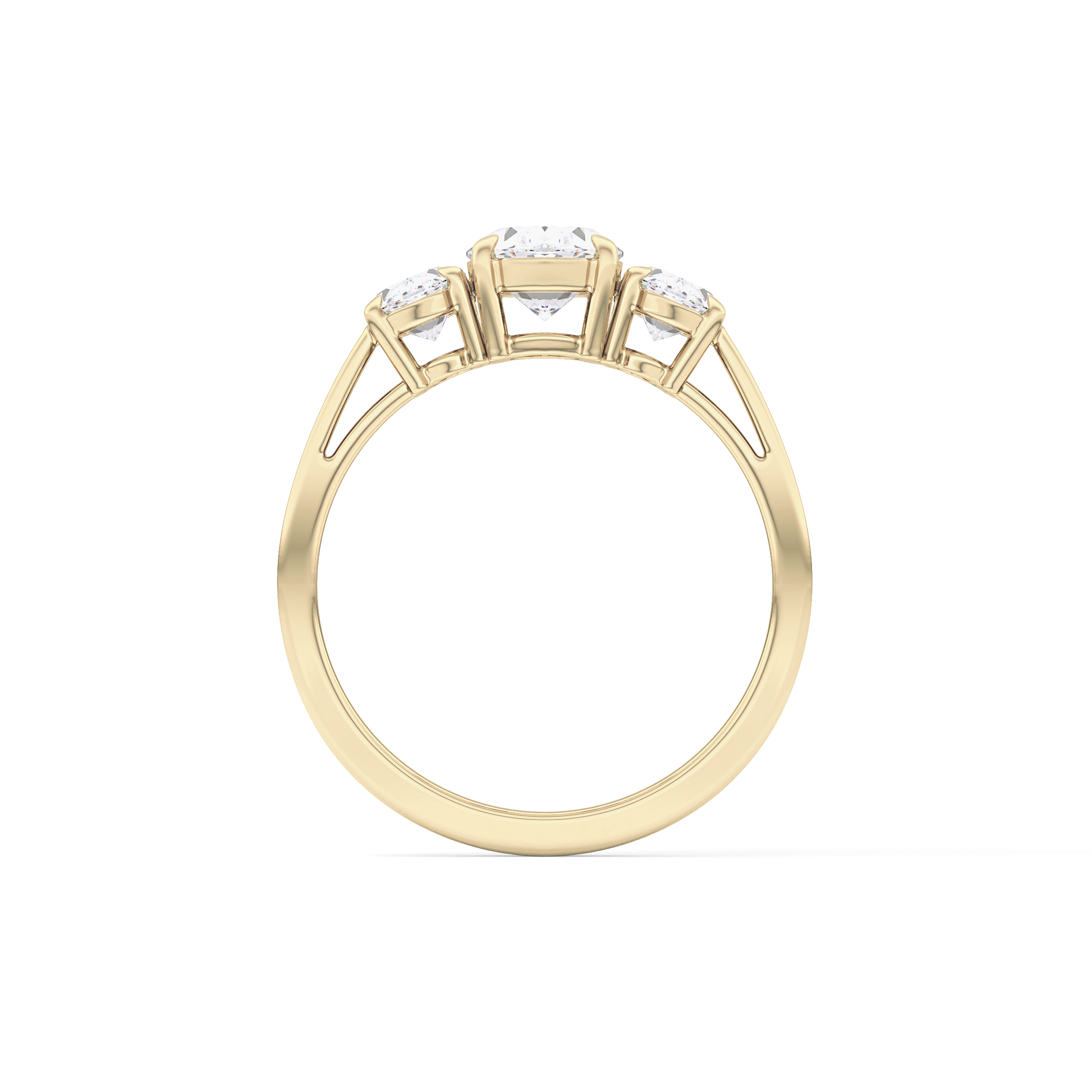 Oval Three Stone Lab Grown Diamond Engagement Ring