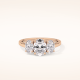 0.91 CT Oval Shaped Three Stone Moissanite Engagement Ring