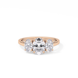 Oval Three Stone Lab Grown Diamond Engagement Ring