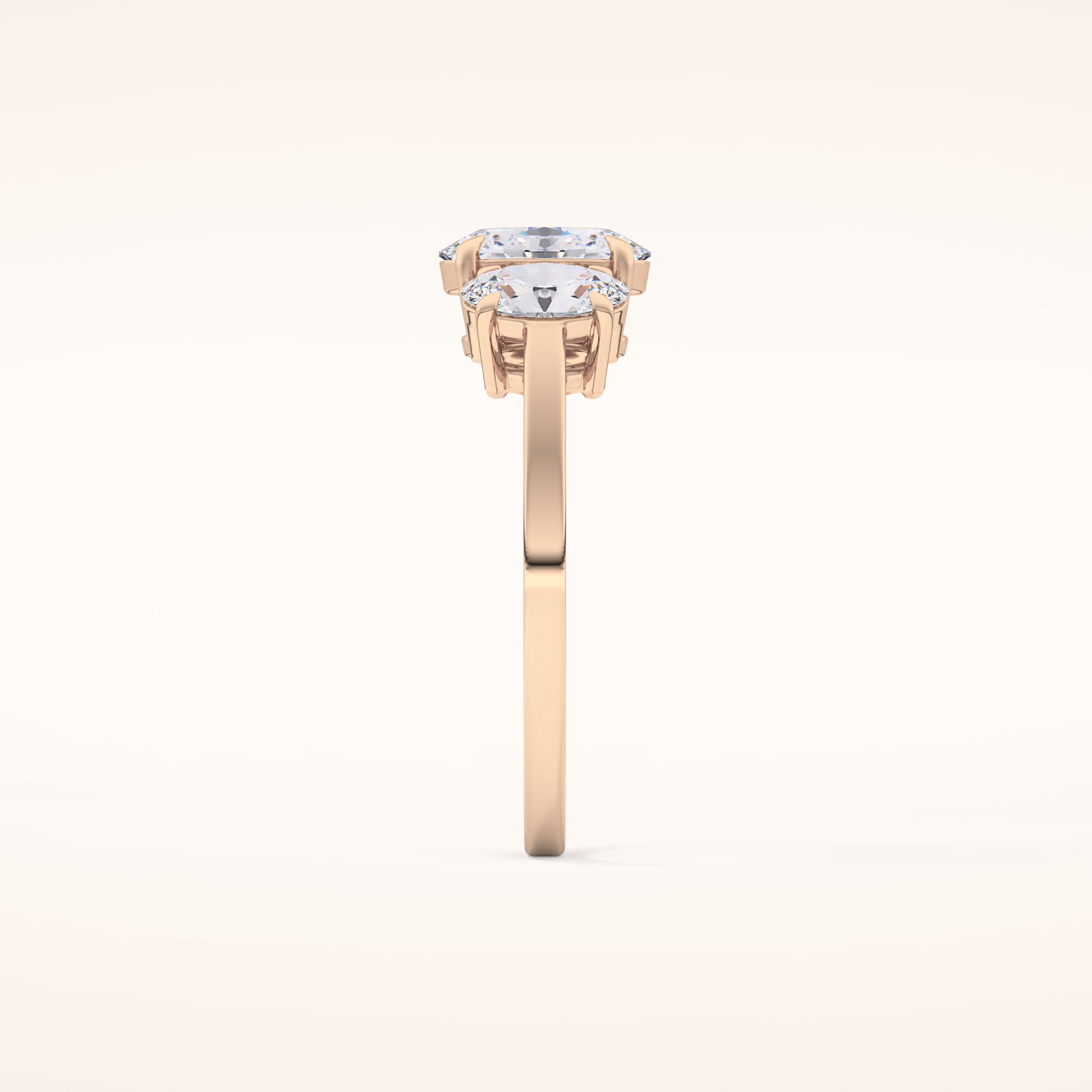 0.91 CT Oval Shaped Three Stone Moissanite Engagement Ring