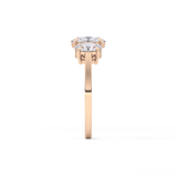 Oval Three Stone Lab Grown Diamond Engagement Ring