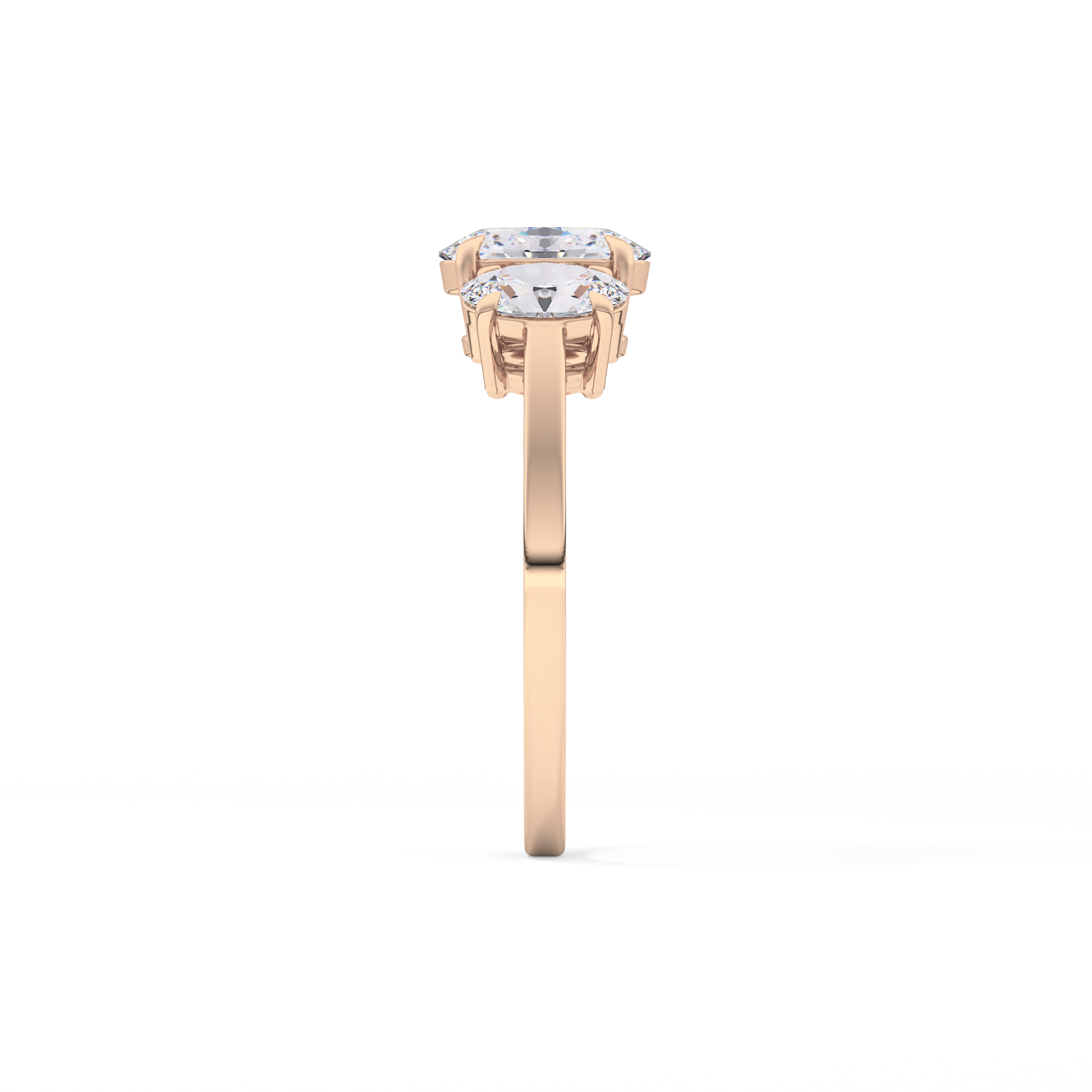 Oval Three Stone Lab Grown Diamond Engagement Ring