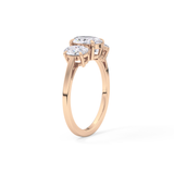 Oval Three Stone Lab Grown Diamond Engagement Ring