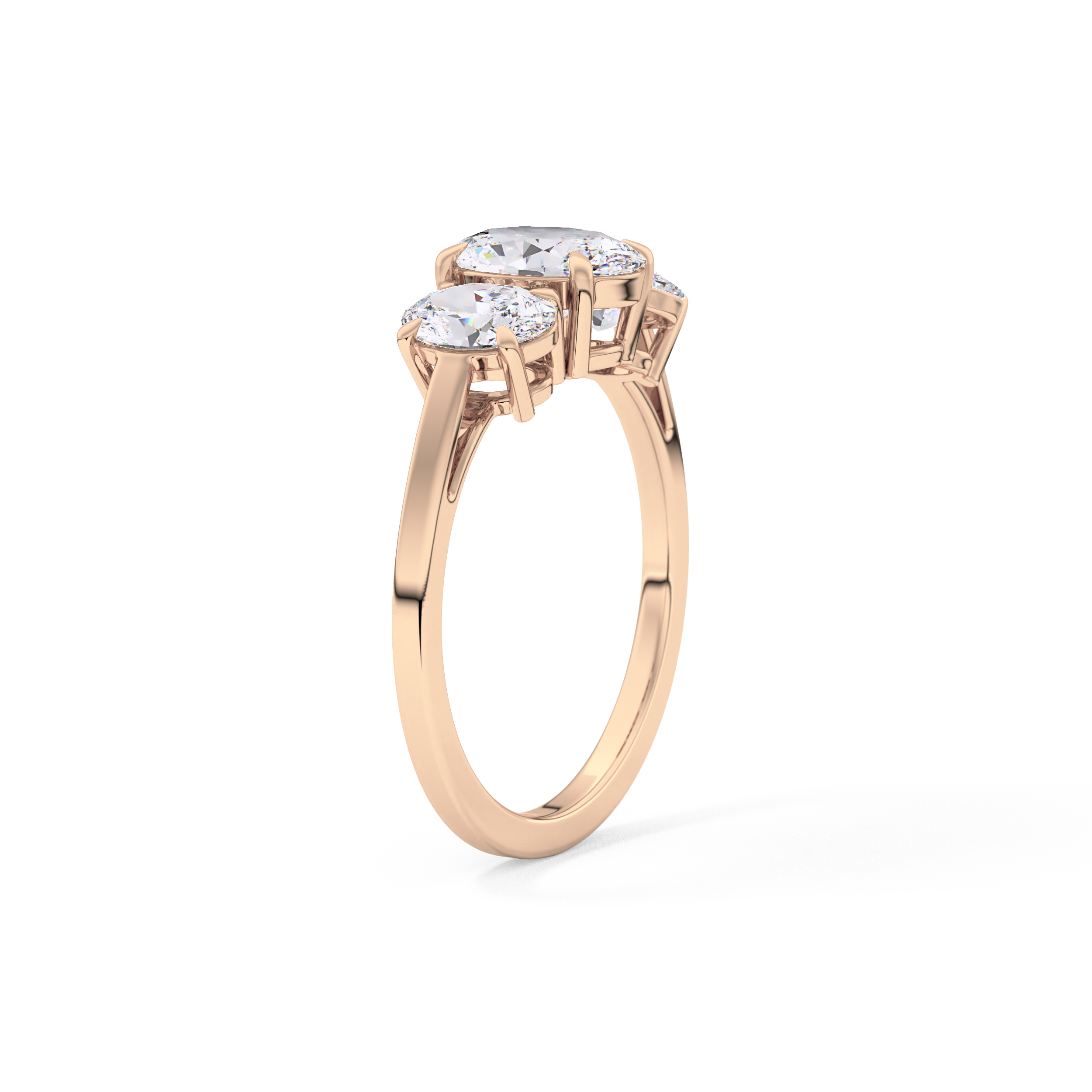 Oval Three Stone Lab Grown Diamond Engagement Ring