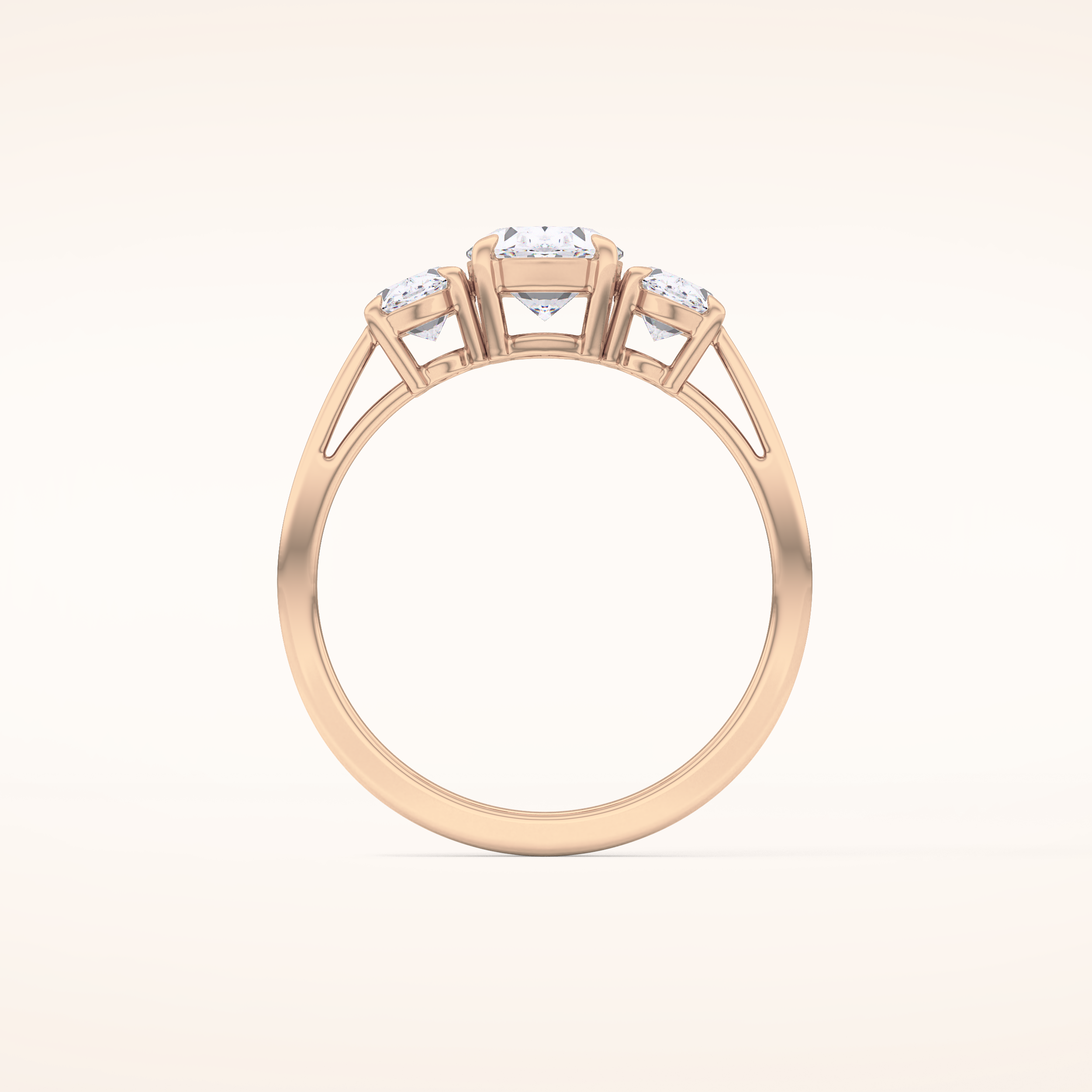 0.91 CT Oval Shaped Three Stone Moissanite Engagement Ring