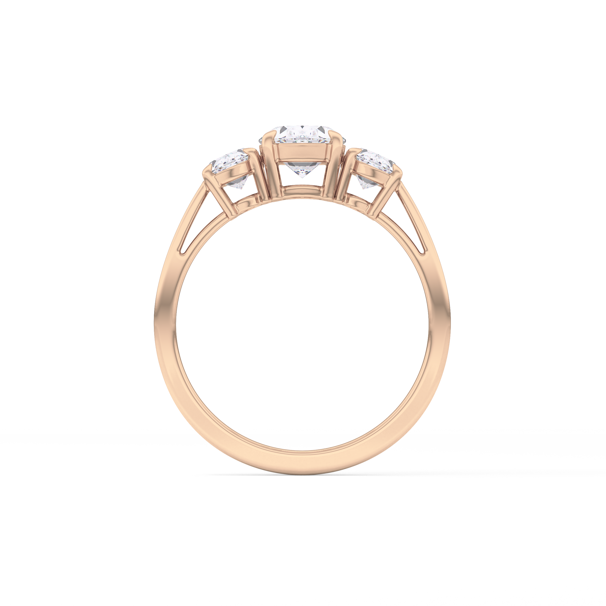 Oval Three Stone Lab Grown Diamond Engagement Ring