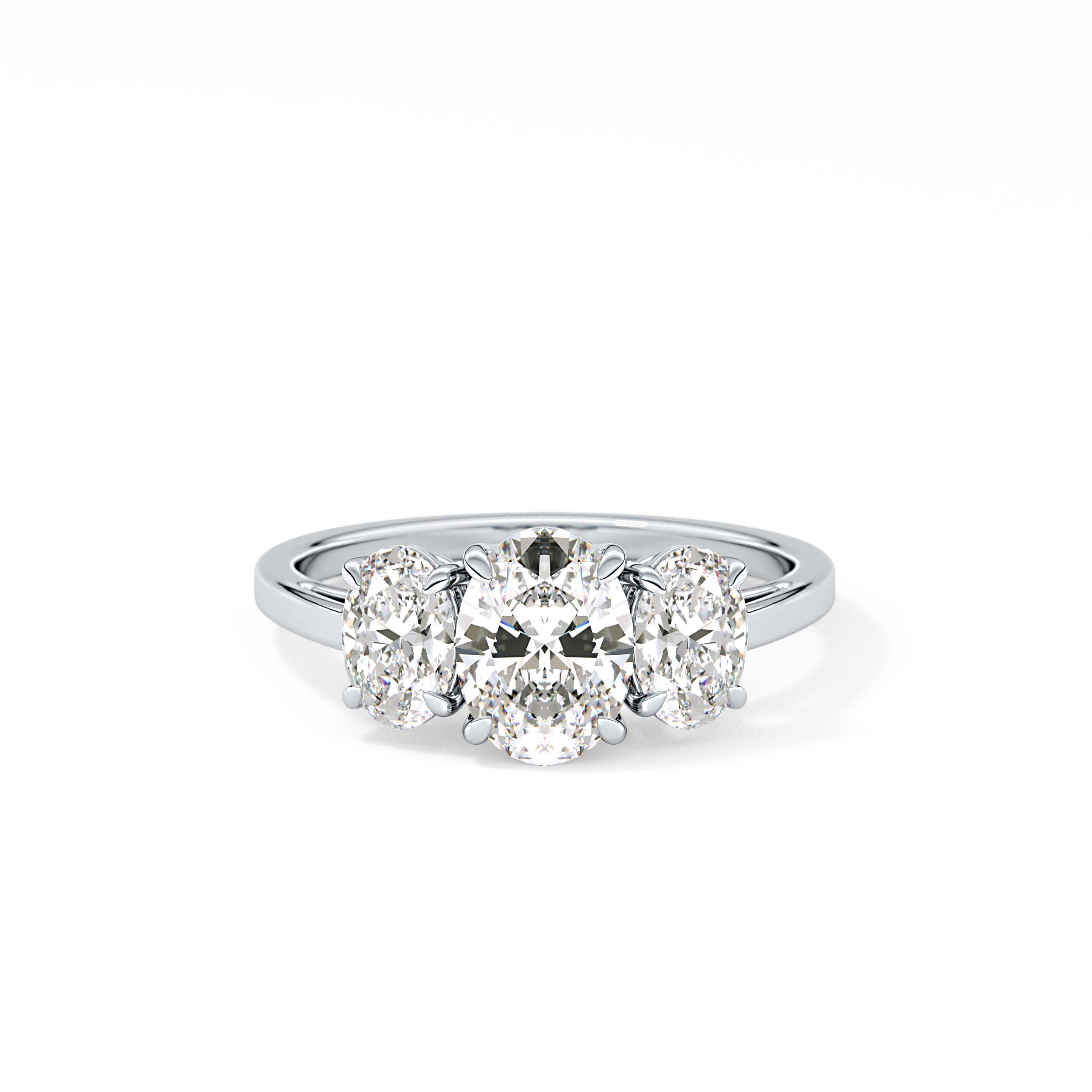 Oval Three Stone Lab Grown Diamond Engagement Ring