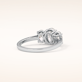 0.91 CT Oval Shaped Three Stone Moissanite Engagement Ring