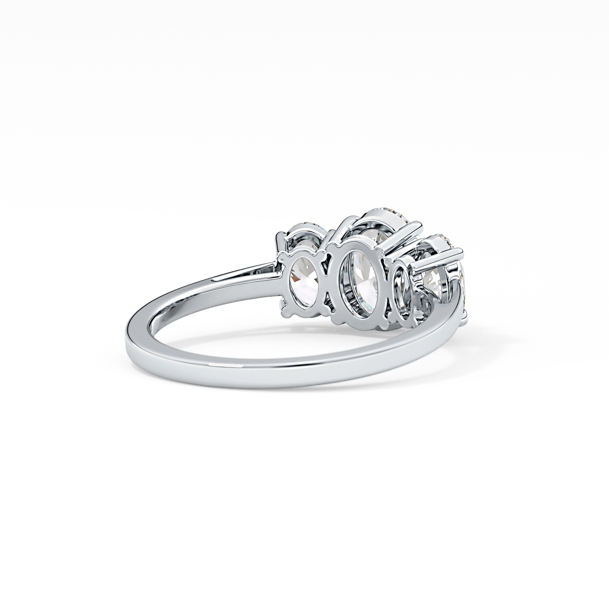 Oval Three Stone Lab Grown Diamond Engagement Ring