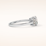 0.91 CT Oval Shaped Three Stone Moissanite Engagement Ring