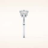 0.91 CT Oval Shaped Three Stone Moissanite Engagement Ring
