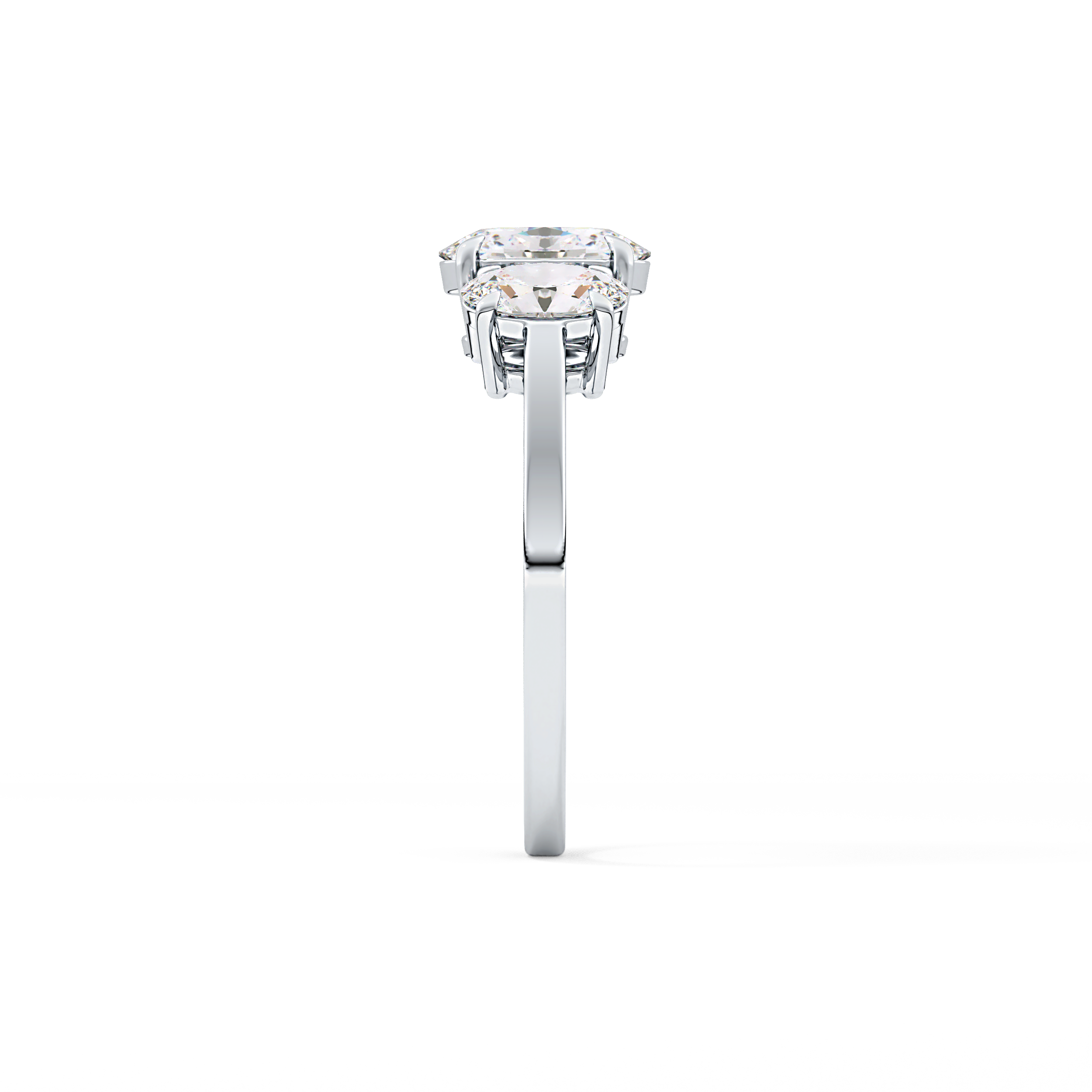 Oval Three Stone Lab Grown Diamond Engagement Ring