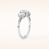 0.91 CT Oval Shaped Three Stone Moissanite Engagement Ring