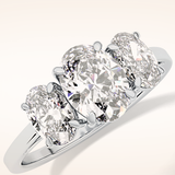 0.91 CT Oval Shaped Three Stone Moissanite Engagement Ring