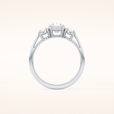 0.91 CT Oval Shaped Three Stone Moissanite Engagement Ring