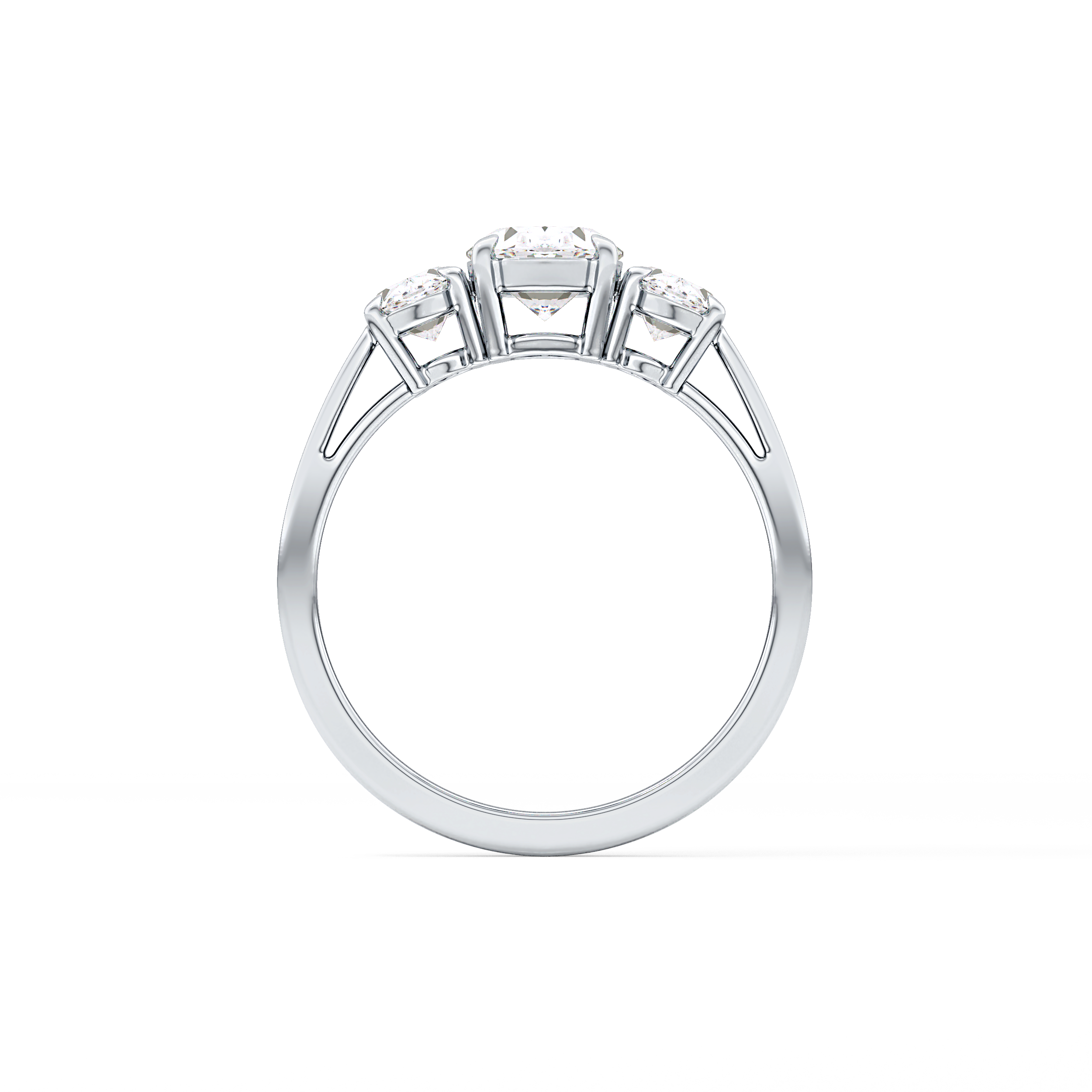 Oval Three Stone Lab Grown Diamond Engagement Ring
