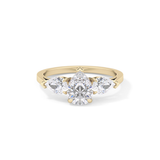 Pear Three Stone Lab Grown Diamond Engagement Ring