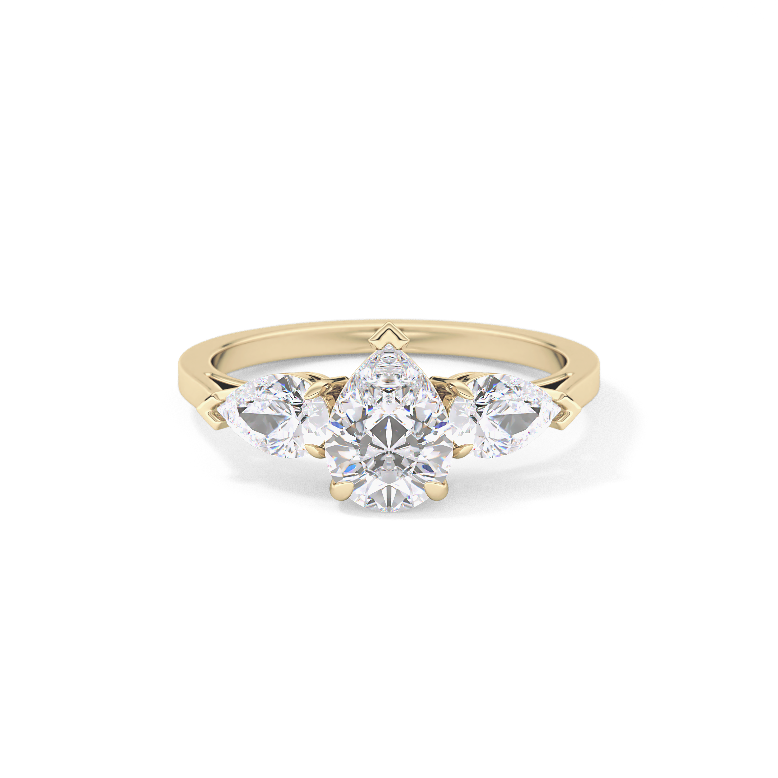 Pear Three Stone Lab Grown Diamond Engagement Ring