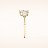 0.81 CT Pear Shaped Three Stone Moissanite Engagement Ring