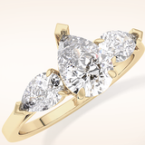 0.81 CT Pear Shaped Three Stone Moissanite Engagement Ring