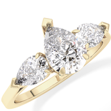 Pear Three Stone Lab Grown Diamond Engagement Ring