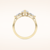 0.81 CT Pear Shaped Three Stone Moissanite Engagement Ring