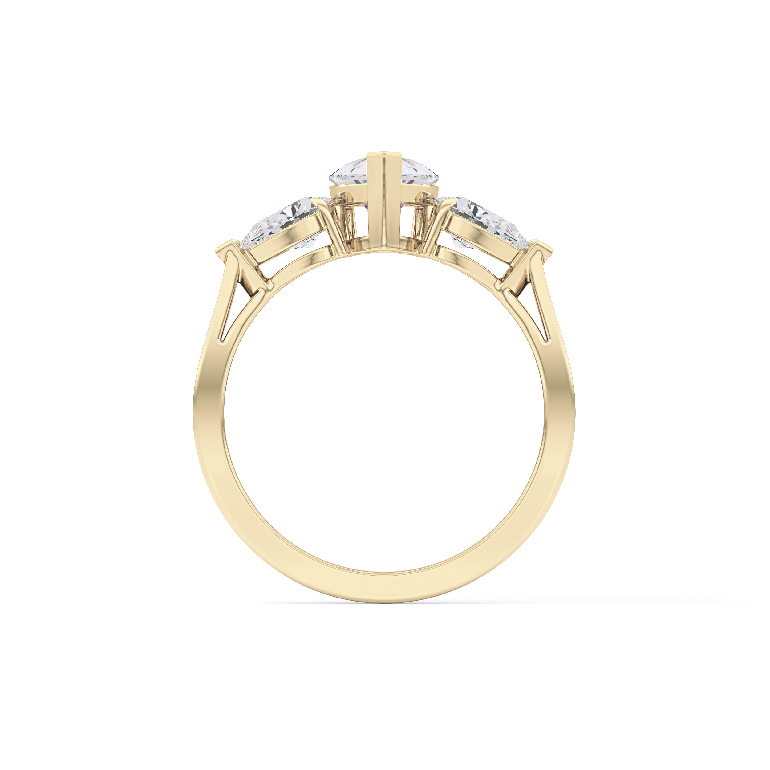 Pear Three Stone Lab Grown Diamond Engagement Ring