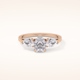 0.81 CT Pear Shaped Three Stone Moissanite Engagement Ring