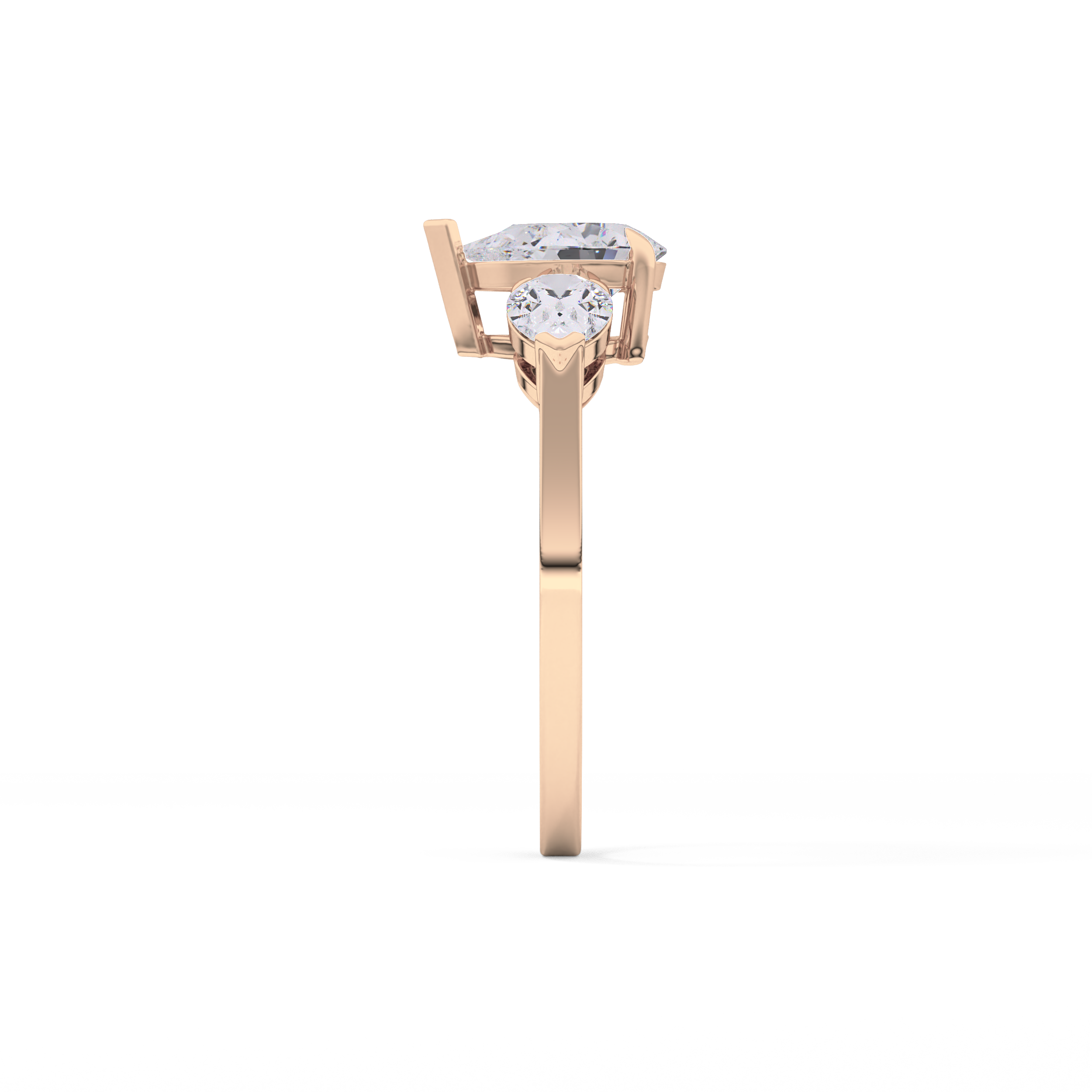 Pear Three Stone Lab Grown Diamond Engagement Ring