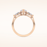 0.81 CT Pear Shaped Three Stone Moissanite Engagement Ring