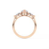 Pear Three Stone Lab Grown Diamond Engagement Ring