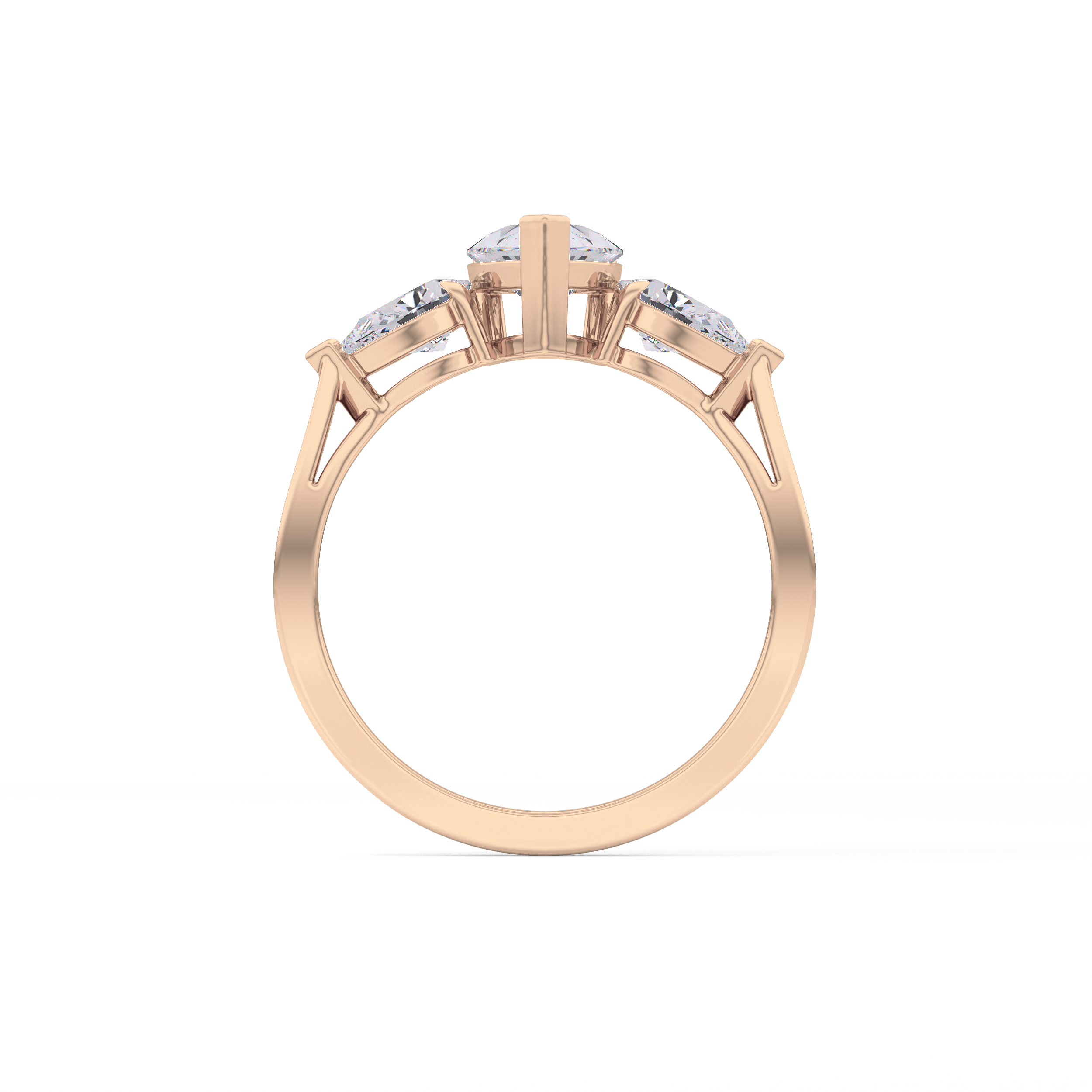Pear Three Stone Lab Grown Diamond Engagement Ring
