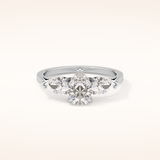 0.81 CT Pear Shaped Three Stone Moissanite Engagement Ring