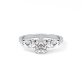 Pear Three Stone Lab Grown Diamond Engagement Ring