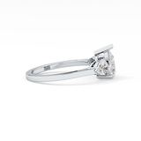 Pear Three Stone Lab Grown Diamond Engagement Ring