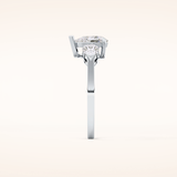 0.81 CT Pear Shaped Three Stone Moissanite Engagement Ring