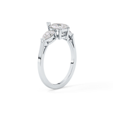 Pear Three Stone Lab Grown Diamond Engagement Ring