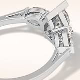 0.81 CT Pear Shaped Three Stone Moissanite Engagement Ring