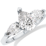 Pear Three Stone Lab Grown Diamond Engagement Ring