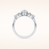 0.81 CT Pear Shaped Three Stone Moissanite Engagement Ring