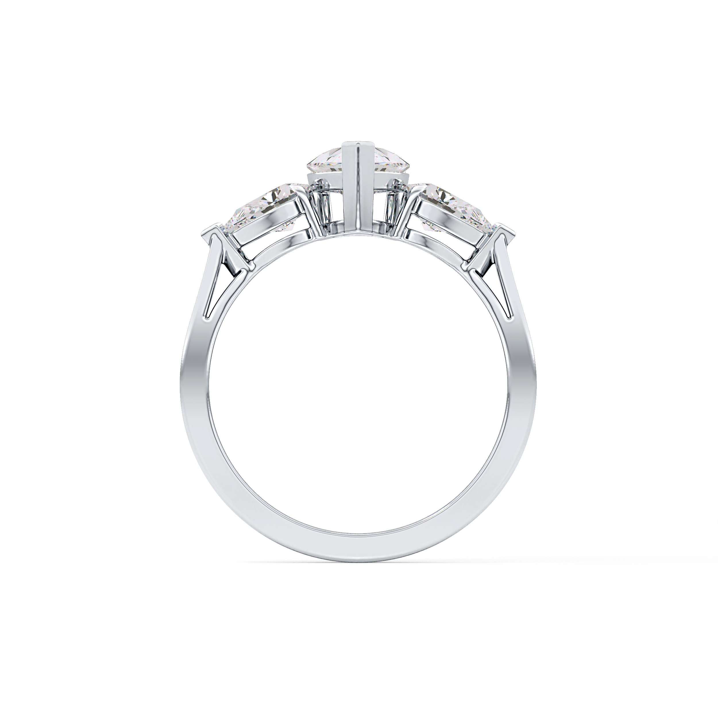 Pear Three Stone Lab Grown Diamond Engagement Ring