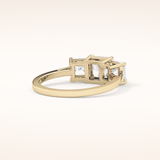 1.04 CT Princess Shaped Three Stone Moissanite Engagement Ring