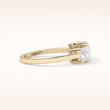 1.04 CT Princess Shaped Three Stone Moissanite Engagement Ring