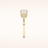 1.04 CT Princess Shaped Three Stone Moissanite Engagement Ring
