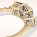 1.04 CT Princess Shaped Three Stone Moissanite Engagement Ring