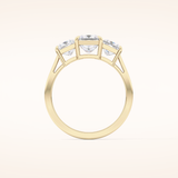 1.04 CT Princess Shaped Three Stone Moissanite Engagement Ring
