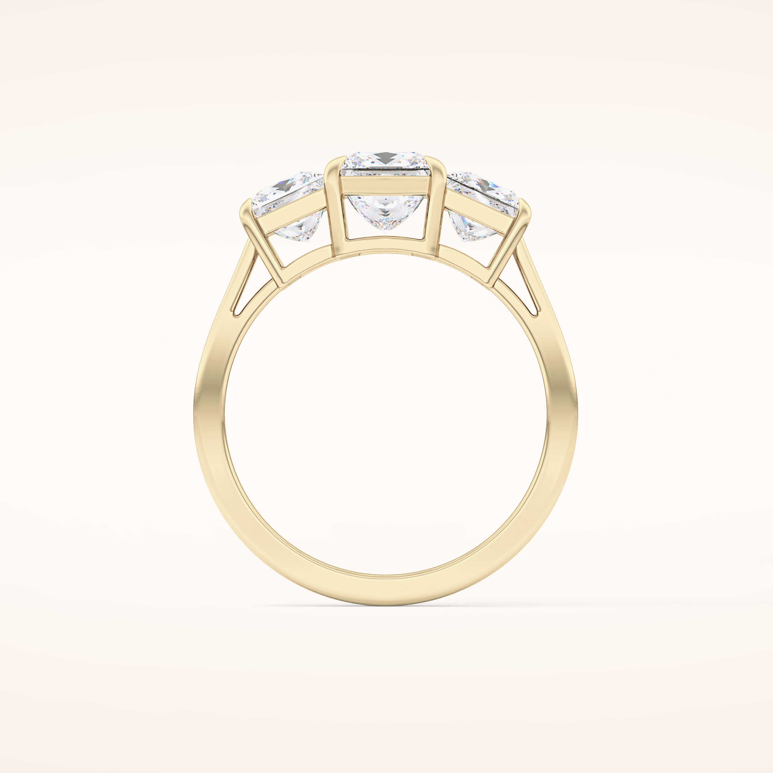 1.04 CT Princess Shaped Three Stone Moissanite Engagement Ring