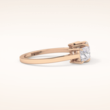 1.04 CT Princess Shaped Three Stone Moissanite Engagement Ring