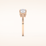 1.04 CT Princess Shaped Three Stone Moissanite Engagement Ring